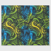 Gotisch Donker Gevoel Blauw Groen Geel Cadeaupapier (Vlak)