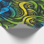 Gotisch Donker Gevoel Blauw Groen Geel Cadeaupapier (Hoek)