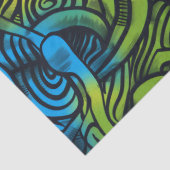 Gotisch Donker Gevoel Blauw Groen Geel Tissuepapier (Detail)