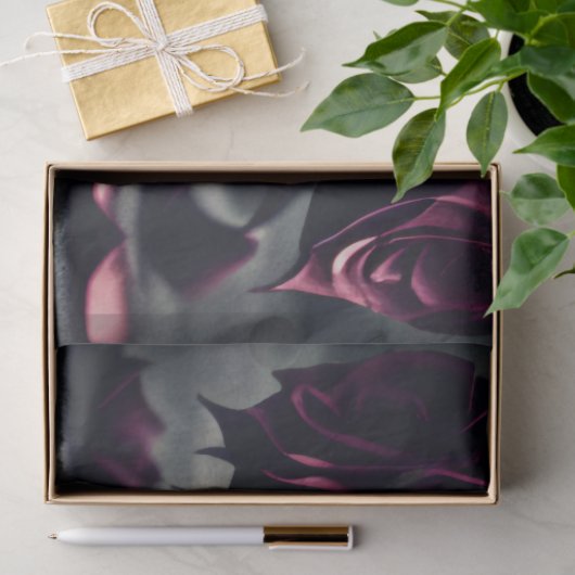 Gotisch donker Roos en schedel Tissuepapier (Geschenk)