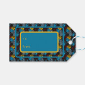 Gotisch Donkerblauw Zwart Rood Geel Cadeaulabel (Voorkant (Horizontaal))