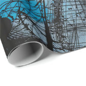 Gotisch Donkerblauw Zwart Rood Geel Cadeaupapier (Rol Hoek)