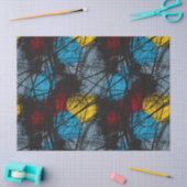 Gotisch Donkerblauw Zwart Rood Geel Tissuepapier (Craft)