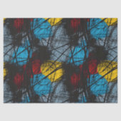 Gotisch Donkerblauw Zwart Rood Geel Tissuepapier (Voorkant)