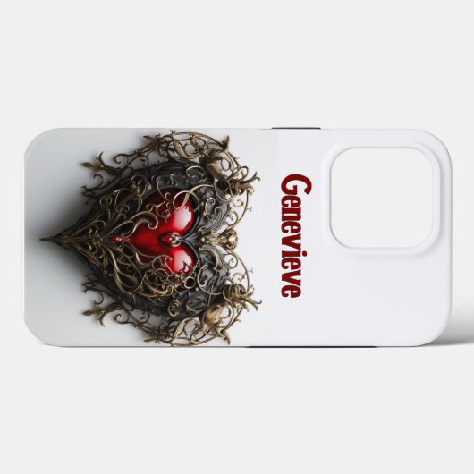 Gotisch donkerrood hart  filigraan Case-Mate iPhone case (Achterkant (horizontaal))