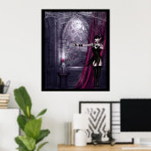 Gotisch fantasiemeisje in spookkamer poster (Thuiskantoor)