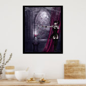 Gotisch fantasiemeisje in spookkamer poster (Keuken)