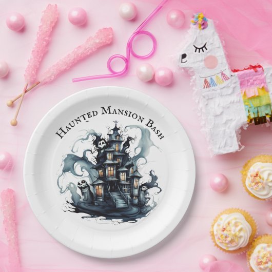 Gotisch Gala: Haunted Mansion Bash Papieren Bordje (Feest)