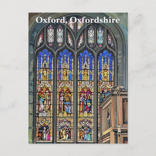 Gotisch Glas in lood Raamprint Briefkaart (Voorkant)