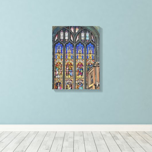 Gotisch Glas in lood Raamprint Canvas Afdruk (Insitu (Houten vloer))