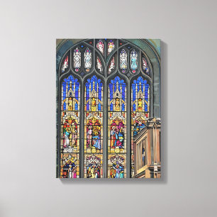 Gotisch Glas in lood Raamprint Canvas Afdruk