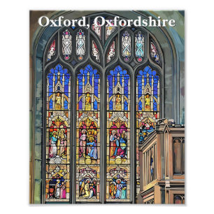 Gotisch Glas in lood Raamprint Foto Afdruk