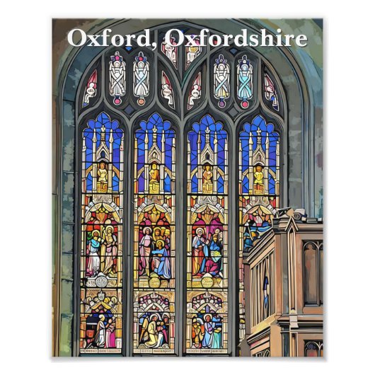 Gotisch Glas in lood Raamprint Foto Afdruk (Voorkant)