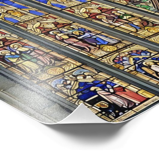 Gotisch Glas in lood Raamprint Foto Afdruk (Hoek)