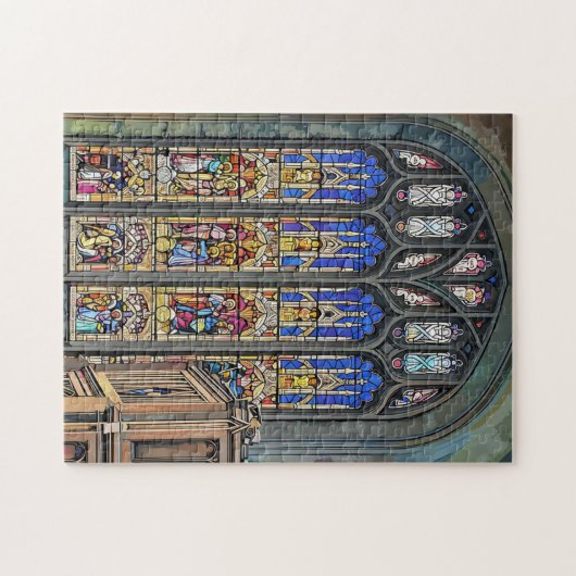 Gotisch Glas in lood Raamprint Legpuzzel (Horizontaal)