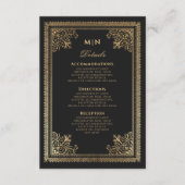  Gotisch Goud Victoriaans Bruiloft Details Informatiekaartje (Voorkant)