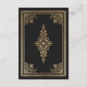  Gotisch Goud Victoriaans Bruiloft Details Informatiekaartje (Achterkant)