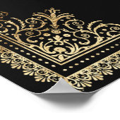  Gotisch Goud Victoriaans Bruiloft Welkomstbord Poster (Hoek)