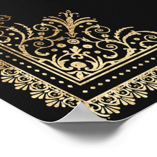  Gotisch Goud Victoriaans Bruiloft Welkomstbord Poster (Hoek)