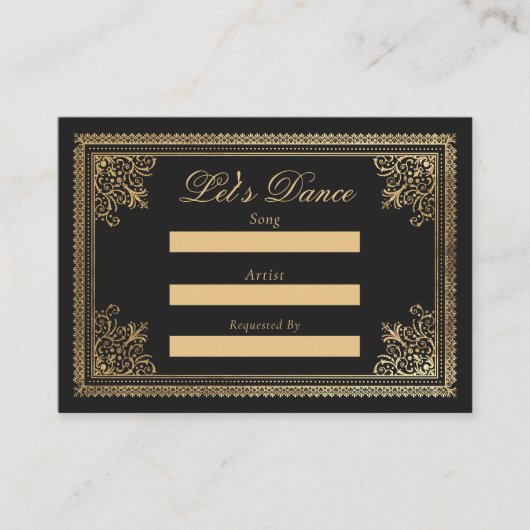  Gotisch Goud Victoriaans Trouwlied Aanvraag Informatiekaartje (Voorkant)