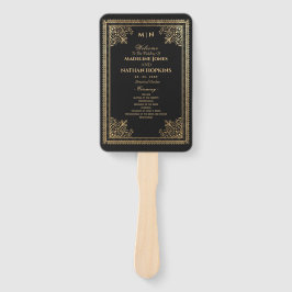  Gotisch Goud Victoriaans Trouwprogramma Handwaaier