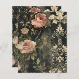  Gotisch Grunge Bloemen Scrapbook Papier