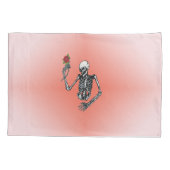 Gotisch half skelet met rode roze kussensloop (Achterkant-Links)