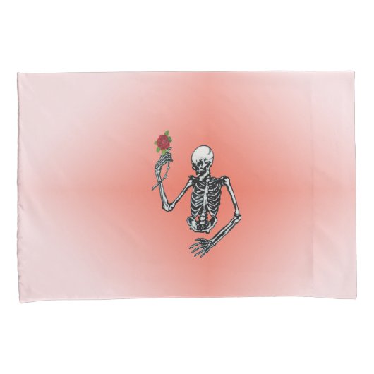 Gotisch half skelet met rode roze kussensloop (Voorkant-Rechts)