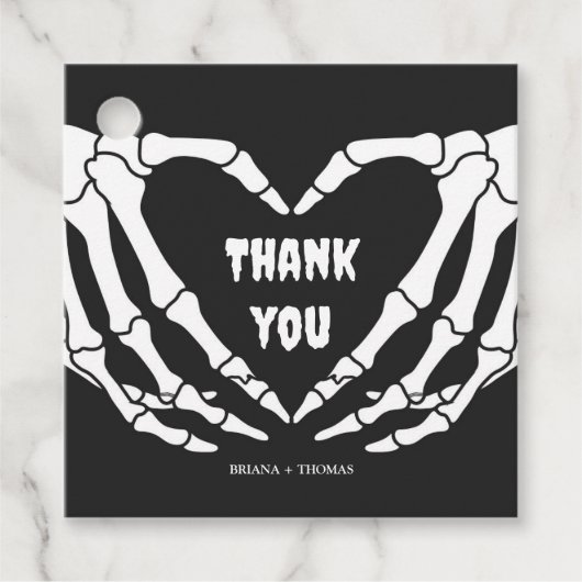 Gotisch Halloween Baby shower Bedankjes Labels (Voorkant)