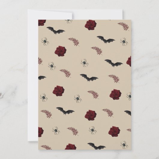 Gotisch Halloween Baby shower Kaart (Achterkant)