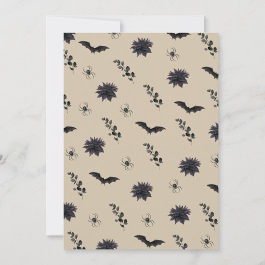 Gotisch Halloween Baby shower Kaart (Achterkant)