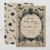 Gotisch Halloween Baby shower Kaart (Voorkant / Achterkant)