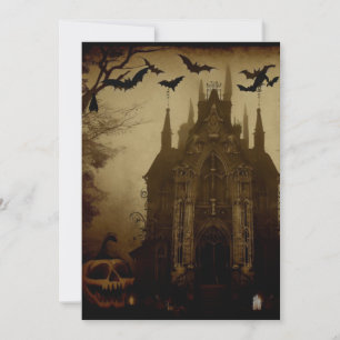 Gotisch/Halloween/herfst/pompoen Feestdagenkaart