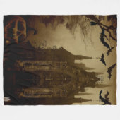 Gotisch/Halloween/herfst/pompoen Fleece Deken (Voorkant (Horizontaal))