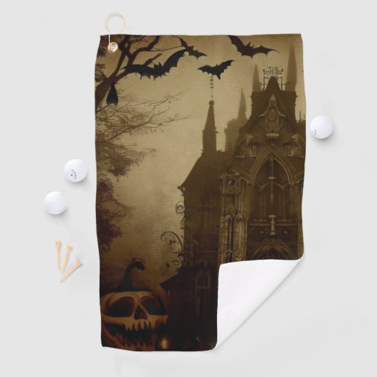 Gotisch/Halloween/herfst/pompoen Golfhanddoek (Insitu)