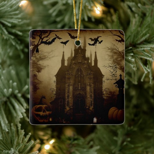 Gotisch/Halloween/herfst/pompoen Keramisch Ornament (Boom)