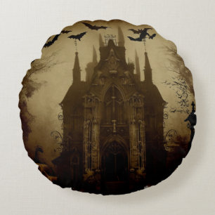 Gotisch/Halloween/herfst/pompoen Rond Kussen