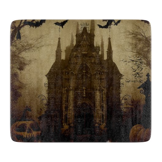Gotisch/Halloween/herfst/pompoen Snijplank (Voorkant)