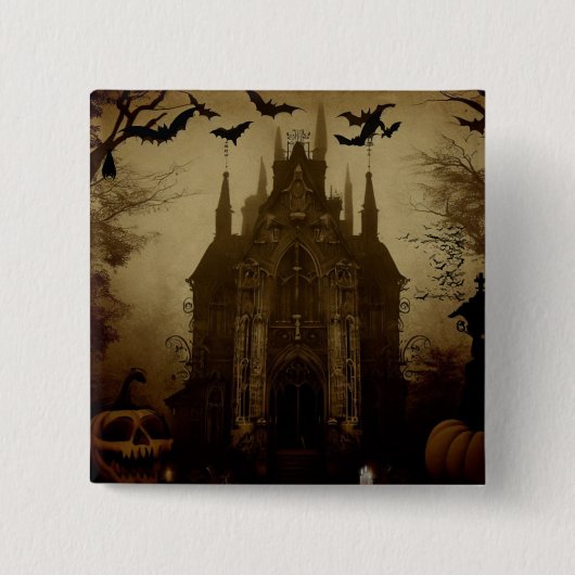 Gotisch/Halloween/herfst/pompoen Vierkante Button 5,1 Cm (Voorkant)