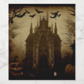 Gotisch/Halloween/herfst/pompoen Wijn Etiket (Enkel label)