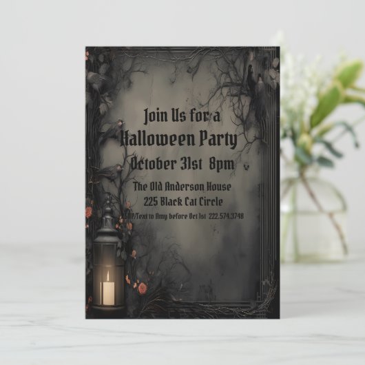 Gotisch, Halloween Kostuum Feest Kaart (Staand voorkant)