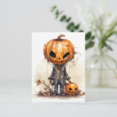 Gotisch Halloween Pompoen Fiend Briefkaart (Staand voorkant)