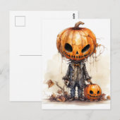 Gotisch Halloween Pompoen Fiend Briefkaart (Voorkant / Achterkant)