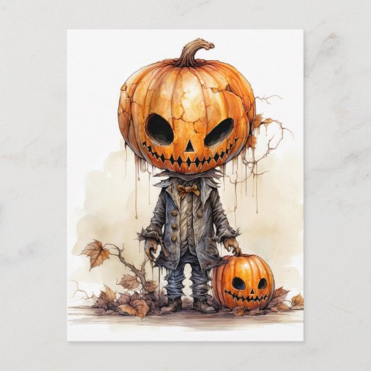 Gotisch Halloween Pompoen Fiend Briefkaart (Voorkant)
