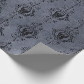 Gotisch Halloween Schedelpatroon Cadeaupapier (Hoek)
