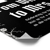 Gotisch Halloween skelet van heks tot mevrouw teke Poster (Hoek)