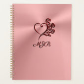 Gotisch hart en rozen op roos goud met monogram planner (Voorkant)