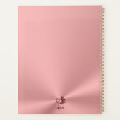 Gotisch hart en rozen op roos goud met monogram planner (Achterkant)