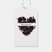 Gotisch hart gemaakt van zwarte bloemen. Donkere r Cadeaulabel (Achterkant)