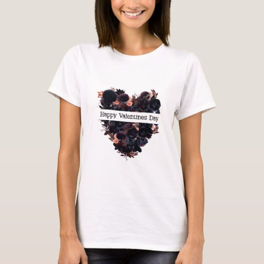 Gotisch hart gemaakt van zwarte bloemen. Donkere r T-shirt (Voorkant)